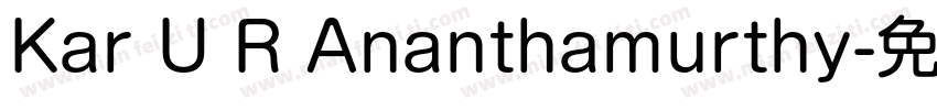 Kar U R Ananthamurthy字体转换